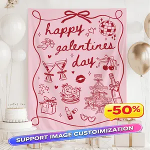 Personalized Galentines Day Backdrop, Galentines Party Banner, Galentines Welcome Sign, Galentines Girls Night Decor,Valentines Tapestry