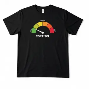 High Cortisol Low Cortisol Funny Casual  Cotton Heavyweight Short Sleeve Shirt