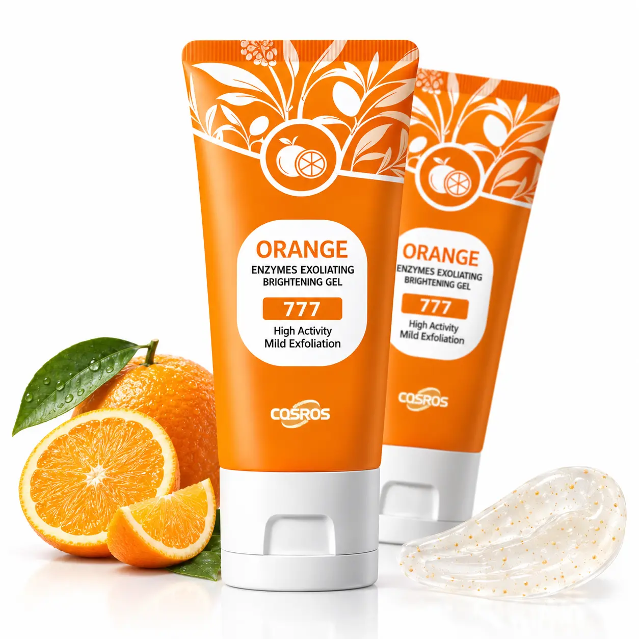 Orange Enzyme High Activity Facial Exfoliating Brightening Gel, Mild Gentle Face Exfoliator Peel Gel, Exfoliant for Dull Uneven Rough Skin, Brighten Skin Tone Smooth Texture Refine Pores, Daily Facial Skincare for Women & Men All Skin Types