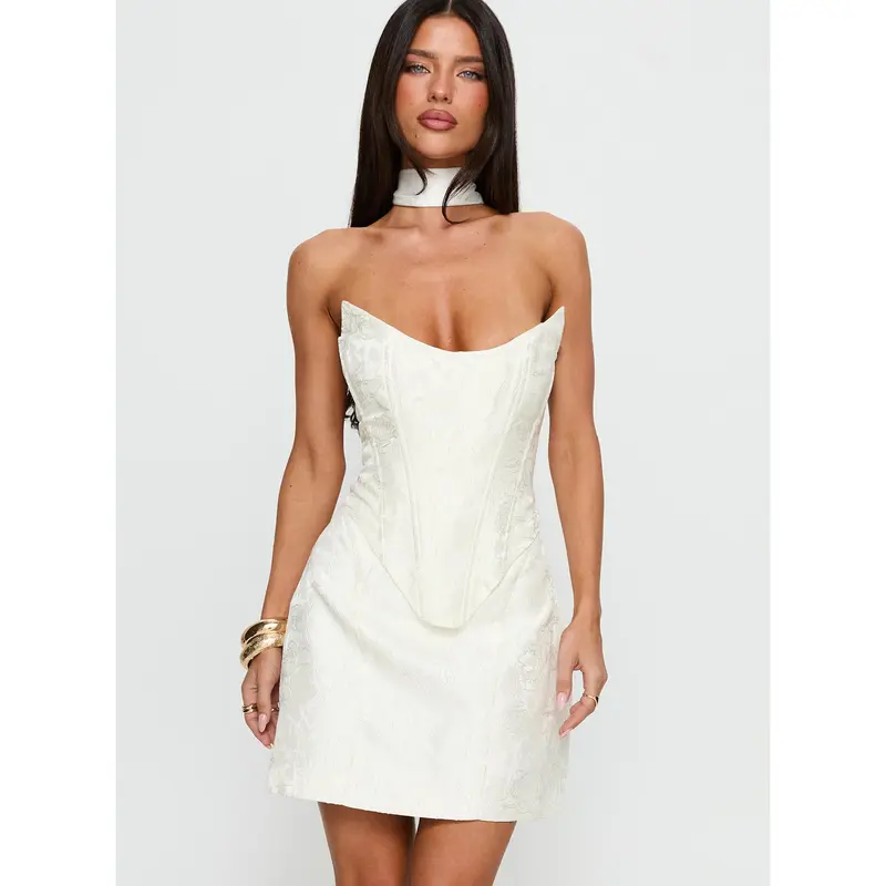 open lace back dress White Pearl Dress | Pearl Girl Dress White