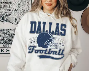 Vintage 90s Style Dallas Football Vintage Style Hoodie, Dallas Football Cowboy Hoodie