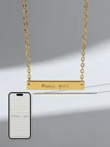 Soulmate Custom Engraved Text Bar Necklace