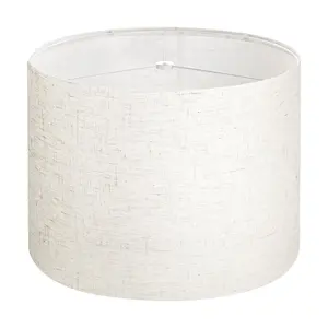 Drum Lamp Shade 13 X 13 X 10 Inches, Medium Round Lampshade, Light Linen Fabric, Fits Standard Harp And Clip-On Lamp Bases, Ideal For Ceiling Fixtures And Pendant Lighting, Soft Ambient Light, Modern Home Decor