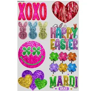 Sequin Sample Gang Sheet  DTF Transfers Gang Sheet 24.5” wide x 36” long DIY Direct to Film T Shirt Transfers