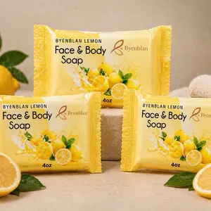Byenblan Lemon Face & Body Soap (Pack of 3) – Refreshing Clean Skin Bars papaya carrot