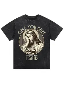 Unisex Black Jesus Christ Graphic T-Shirt - "OMG You Guys, That Was What I Said" Funny Religious Meme Tee, Soft Casual Streetwear Top, Menswear Gift Idea