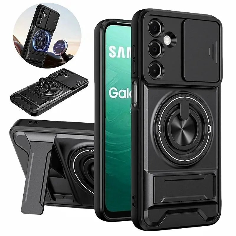 Armor Case For Samsung Galaxy S26 S25 Edge S24 S23 S22 Ultra PLus S25FE S24FE Magnetic Stand Holder Ring Lens Protect Cover