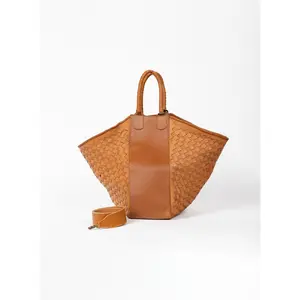 Artful Traditionalist Convertible Braided Basket Weave Tote