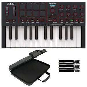 Akai Professional MPK Mini 4 25-Key MIDI Keyboard Controller Black with Case Package