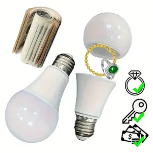 Light Bulb Design Diversion Safe, 1 Count Hidden Secret Compartment Money Jewelry Storage Light Bulb Safes for Home Office Outdoor