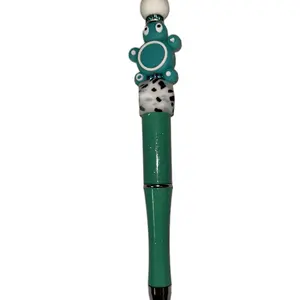 Teal Turtle Beaded Pen