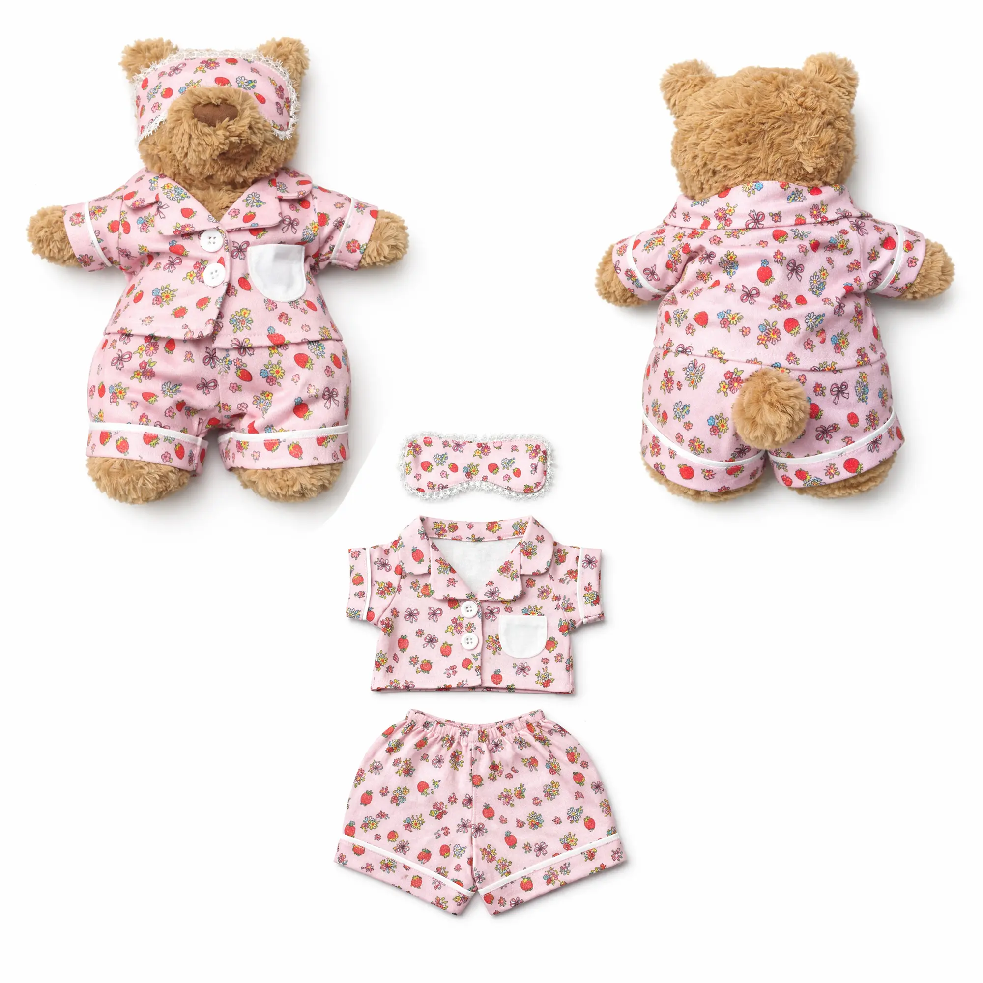 Pajamas Set for Bartholomew jellycat with sleep mask Size M, pajamas & sleep mask, cute pajamas, ( Bear Not Included )