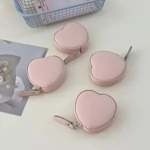 Trendy New Heart-shaped Leather Tape Measure with Automatic Stretching At Home Measuring Clothes with A Soft Ruler of 1.5 Meters