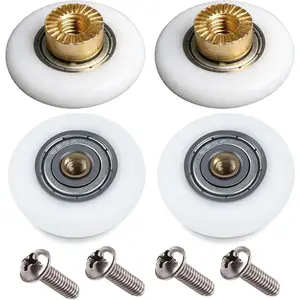 4 Pack Shower Door Rollers - 19mm Replacement Wheels with M4 Screws, Stainless Steel Bathroom Sliding Door Runners for Smooth Quiet Gliding