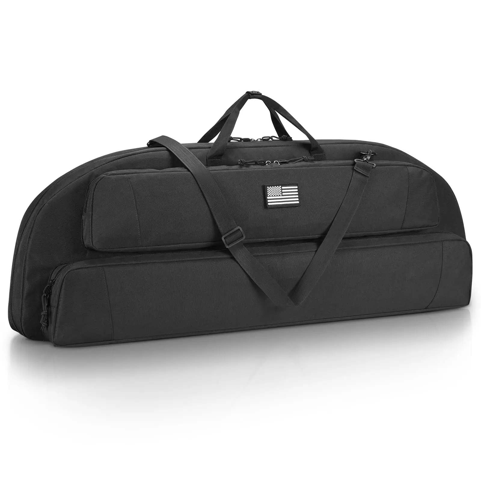 CVLIFE 44" Soft Compound Bow Case | 600D Nylon Padded Archery Bag With Arrow Pocket, Adjustable Backpack Straps, Wear Resistant Bow Storage Case For Hunting Shooting, Fits Up To 43 Inch Compound Bow
