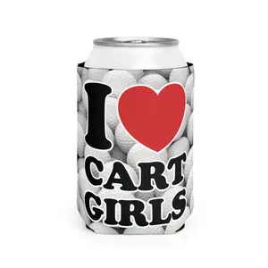 I Love Cart Girls Golf Coolie Drinkware Mug Tumbler Cup Holder Bottles Cup Portable Reusable Beverage Bottled Washable Multicolor Cold-Hot party