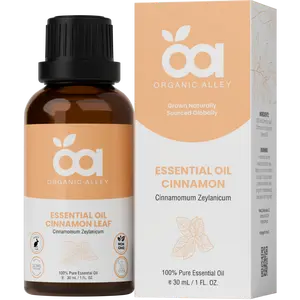 Cinnamon Leaf Essential Oil by Organic Alley (1 Fl Oz) | 100% Pure & Natural Cinnamomum Zeylanicum | Perfect for Aromatherapy & Home Fragrance