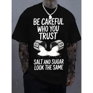 COD Men's Casual Cotton T-Shirt, Black with White Text, Short Sleeve, Round Neck, Machine Washable, Perfect for Casual or Athletic Wear