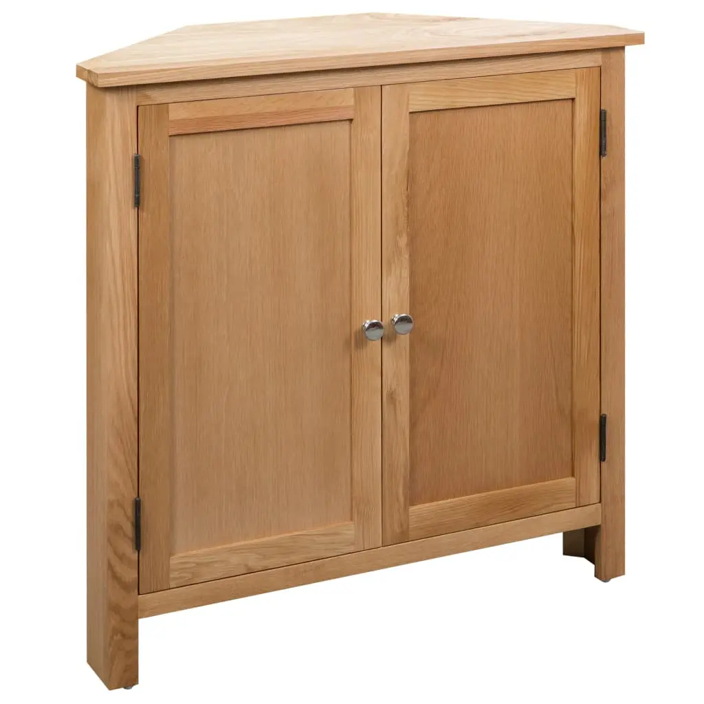 vidaXL Solid Oak Wood Corner Cabinet Space Saving Storage Rustic Home Living Room Entryway Doorway Hallway Shelf 31.4 247039