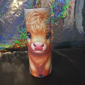 Highland Cow Tumbler - Colorful Design with Realistic Cow Features - Ideal for Beverages - Perfect for Fun and Laughter - Bottles, Drinkware