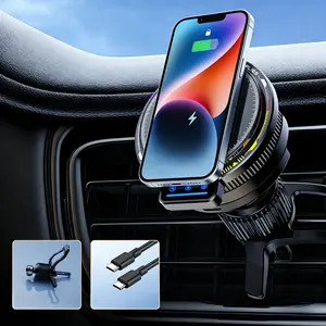 3-in-1 Magnetic Wireless Car Charger Mount, Phone Charging Accessories, Auto-Alignment Magnetic Hold, Fast & Stable Charging for Wireless-Charging Phones, Compatible with AirPods & Smartwatches, Car Phone Holder, Ideal Gift/Present for Drivers