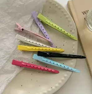 New Store Gift -Creaseless Hair Clips No bend No Crease Hair Clip Makeup Clips for Women and Girls Flat Hair Clips for Hairstyling Salon Golden Handle