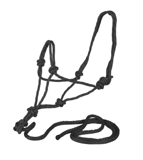 Jacks 1085-BK Rope Halter with Rope Lead, Black