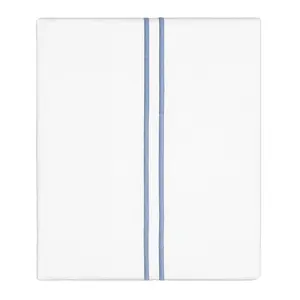 Coastal Blue Lines Embroidered Flat Sheet