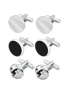 3Pairs Minimalist Cufflinks for Men | Grooms Wedding Cuff-Links | Formal Shirt Cufflinks Accessories | Gifts for Dad, Groom, Husband, Father's Day & Business Events