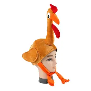 Thanksgiving Novelty Turkey Hat with Goofy Long Legs, Funny Party Costume Headwear for Holiday Gatherings Photo Booth Props