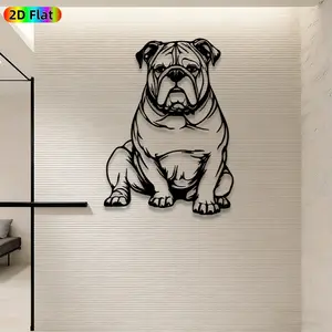 1pc Bulldog Metal Wall Art, Bold Bulldog Statue Mural, Ideal Gift for New Year, Christmas, Pet Lovers Enthusiasts, Rust-Resistant Metal Wall Decor Wall Sculptures, Perfect for Home Wall & Garden Fence, Dog Decor Enthusiasts, Modern Home Decor