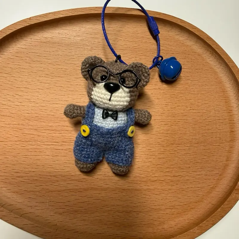 Handmade Crochet Bears Keychains with Wool Yarn