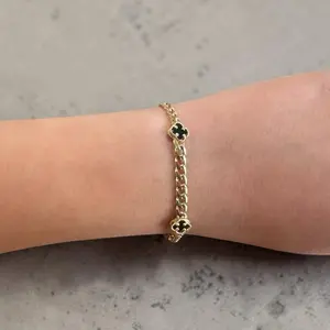Brazalete Monaco con flores oro 14K size 7.5””