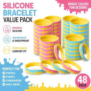 48 Pcs Baseball Drip Glitter Silicone Wristbands Set Colorful Sports Rubber Bracelets for Game Day Summer Party Favor Gift