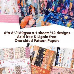 12 Sheets/Pack Paper Pad；Single Sided Patterned Cardstock, for DIY cards making, scrapbook pages, tags, journal and planner pages, die cutting, and other paper crafting projects