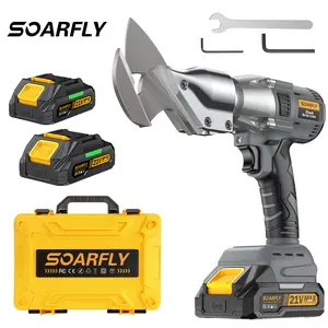 SOARFLY Sheet Metal Cutter, 221 ft-lb Torque Metal Shears with 2×21V Battery with 360 Degree Swivel Head Spring Tool Cutting - Shear, Leather, Carpet Cordless Hedge Trimmer Tree Trimmer