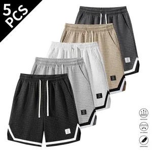 Men’s drawstring pocket shorts — casual woven beach shorts with a belt for summer, breathable everyday men’s shorts, ideal as gifts for him; summer ice-feel, breathable, cool-touch campus-style shorts; basketball shorts guys gifts