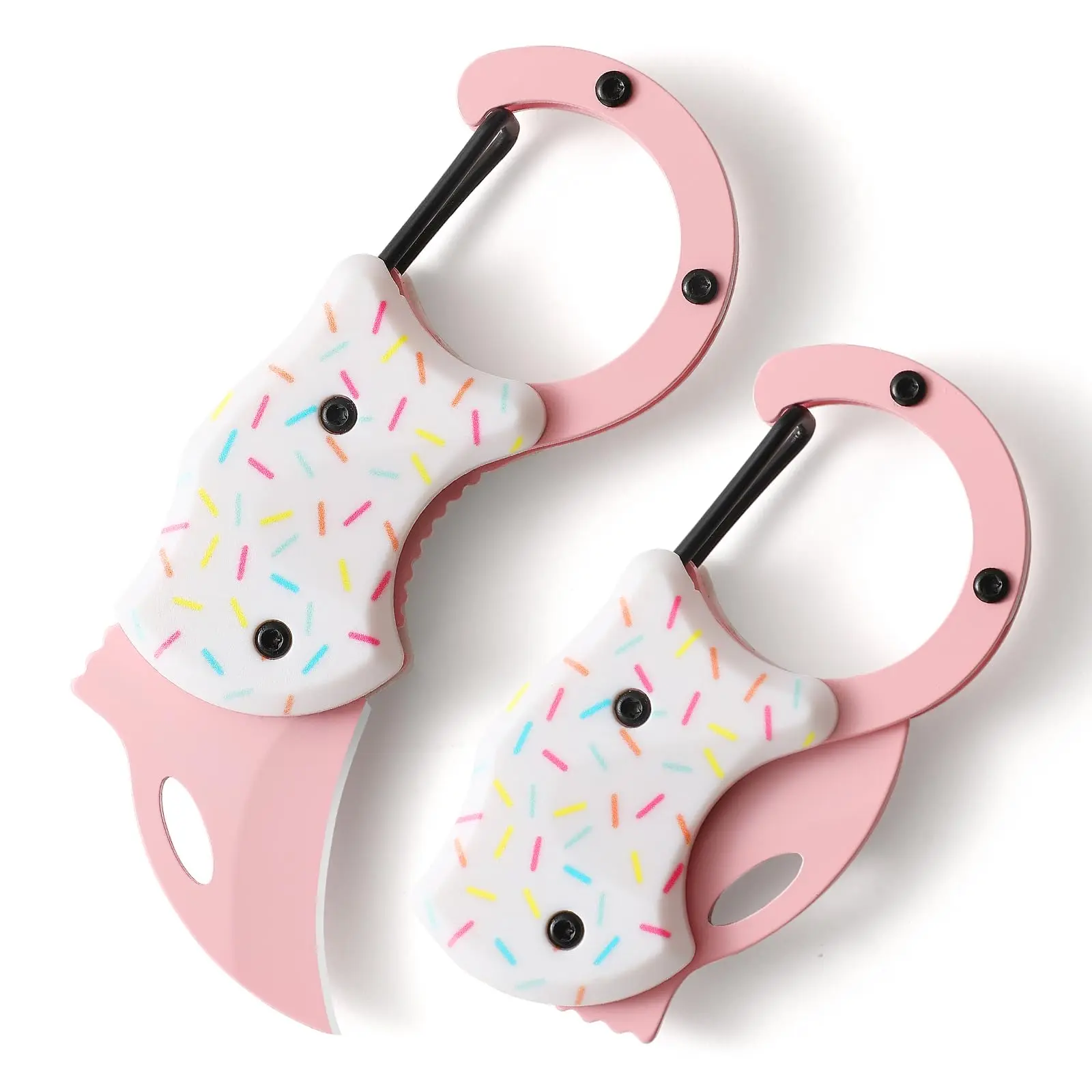 Pink Pocket Knife for Women Men,Cute Keychain Box Cutter,Mini EDC Knives for Everyday Carry,Folding Utility Knife withCreative Ice Cream Design,Ideal Gifts for Women (Ice Cream)