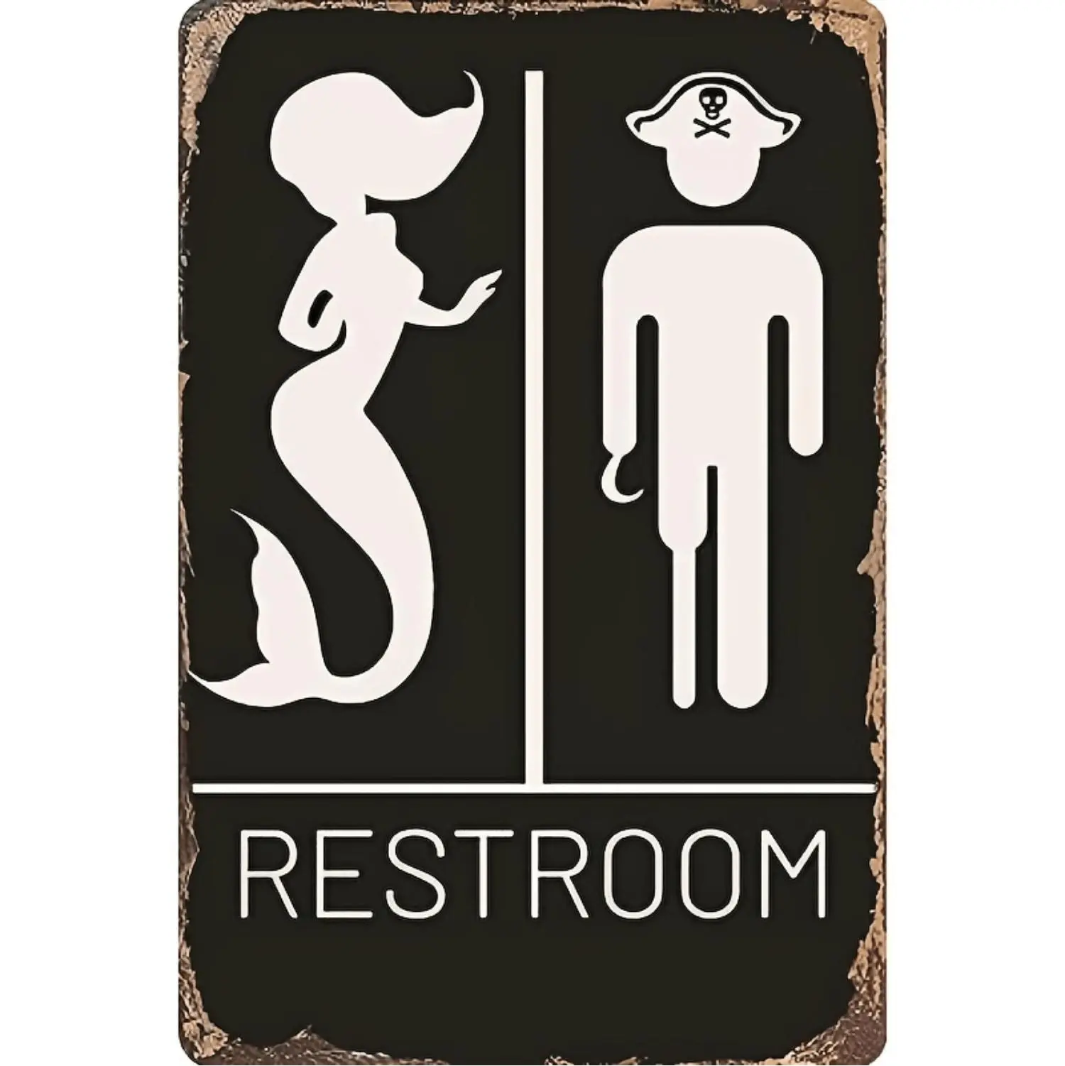 Nautical Bathroom Decor Vintage Mermaid And Pirate Sign Perfect For Beach Themed Spaces And Ship Lovers With Sturdy Iron Design