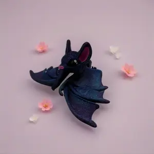 Midnight bat Flexi 3d print statue medium size