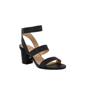 Adrianna Sandal - Coal Elastic 3" Block
