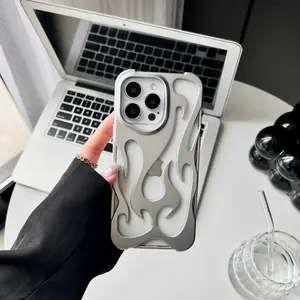 Hollow Flame Matte Protective Case Suitable for iPhone 16/15/14/13/12/11 Phone Case, Protective Smartphone Cover