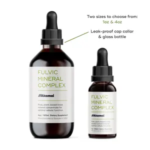 Akamai Fulvic Mineral Complex – Plant-Based Trace Mineral Supplement, 1 or 4oz