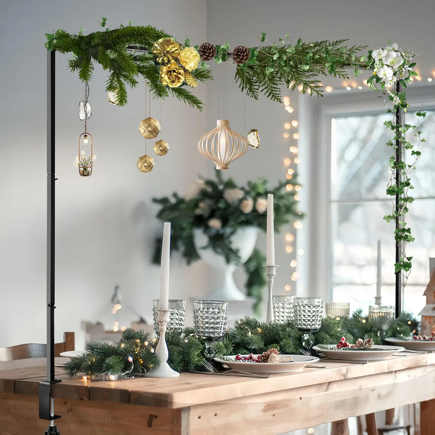 Adjustable Table Frame Arch - Heavy-duty Iron Structure,for Wedding, Birthday, Halloween, Christmas Decorations, Party Event Home Decoration - Solid And Durable Multi-functional Table Frame, Elegant Decoration