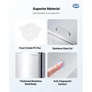Fathersdaygift VEVOR 60W Commercial Refrigerator, 15.4 Cu. Ft Sandwich Prep Refrigerated Table, Mega Top Food Prep Fridge with 16 Pans and Cutting Board, Stainless Steel Salad Prep Cooler for Restaurant, Food Truckdealsforyoudays