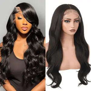 Synthetic Lace Front Wig Body Wave Glueless Wig 13x6 HD Lace Front Pre Plucked Natural Hairline Black Wigs For Black Women