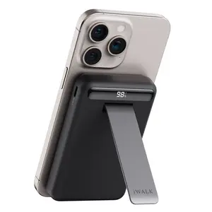 iWALK 10,000mAh Magnetic Portable Charger Qi2 Certified 15W Fast Wireless Charging Power Bank with Adjustable Stand & Smart LED Display for iPhone 16/15 Series