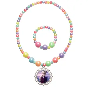 Disney Frozen Beaded Necklace & Bracelet Set - Iconic Characters & Settings Inspired Jewelry for Fans