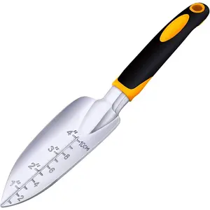 Garden Trowel Hand Shovel with Soft Rubberized Non-Slip  Handle for Planting Transplanting, Weeding, Moving and Smoothing Soil-Gardening  (Spade Shovel)