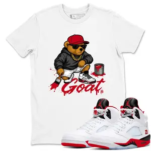 Unisex T-shirt to match Jordan 5 Fire Red - Drip The GOAT. 100% Cotton for Casual Wear. Comfortable Summer Unisex T-Shirt to match Jordan Sneaker. Streetwear Style. urban outfitters